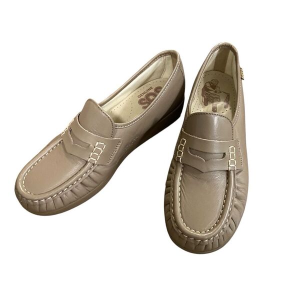 SAS Classic Moc Toe Penny Loafer Mocha Leather in Size 6.5 - Picture 5 of 10